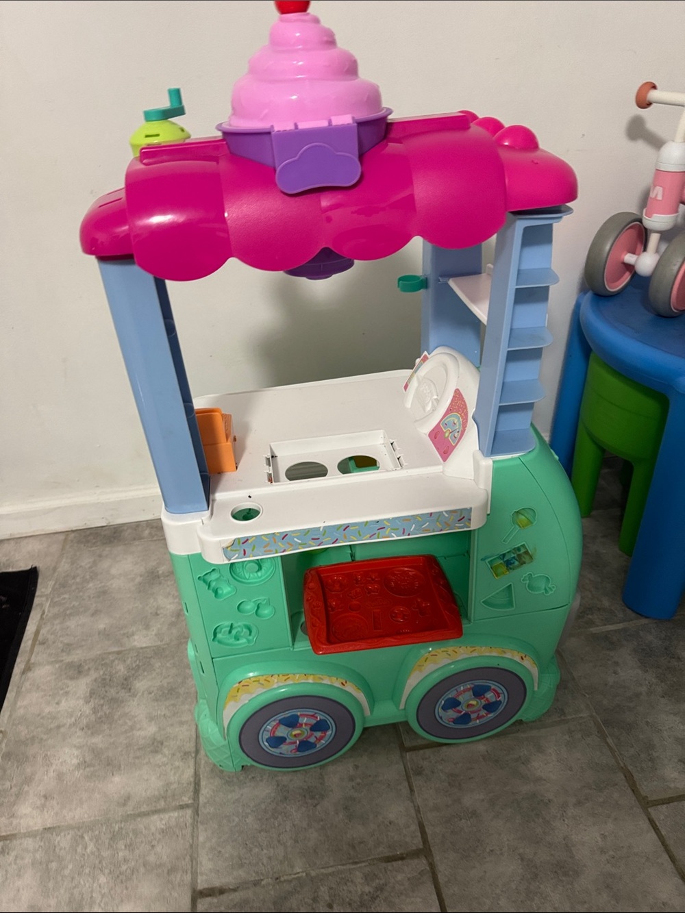 Kids Play Ice Cream Cart - Pink, Mint & Purple Pretend Play